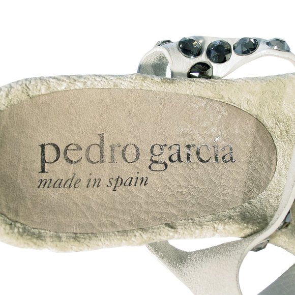 PEDRO GARCIA Judith $595 Swarovski Crystal T-Strap Sandals Cervo/White 39/9 - Picture 8 of 8